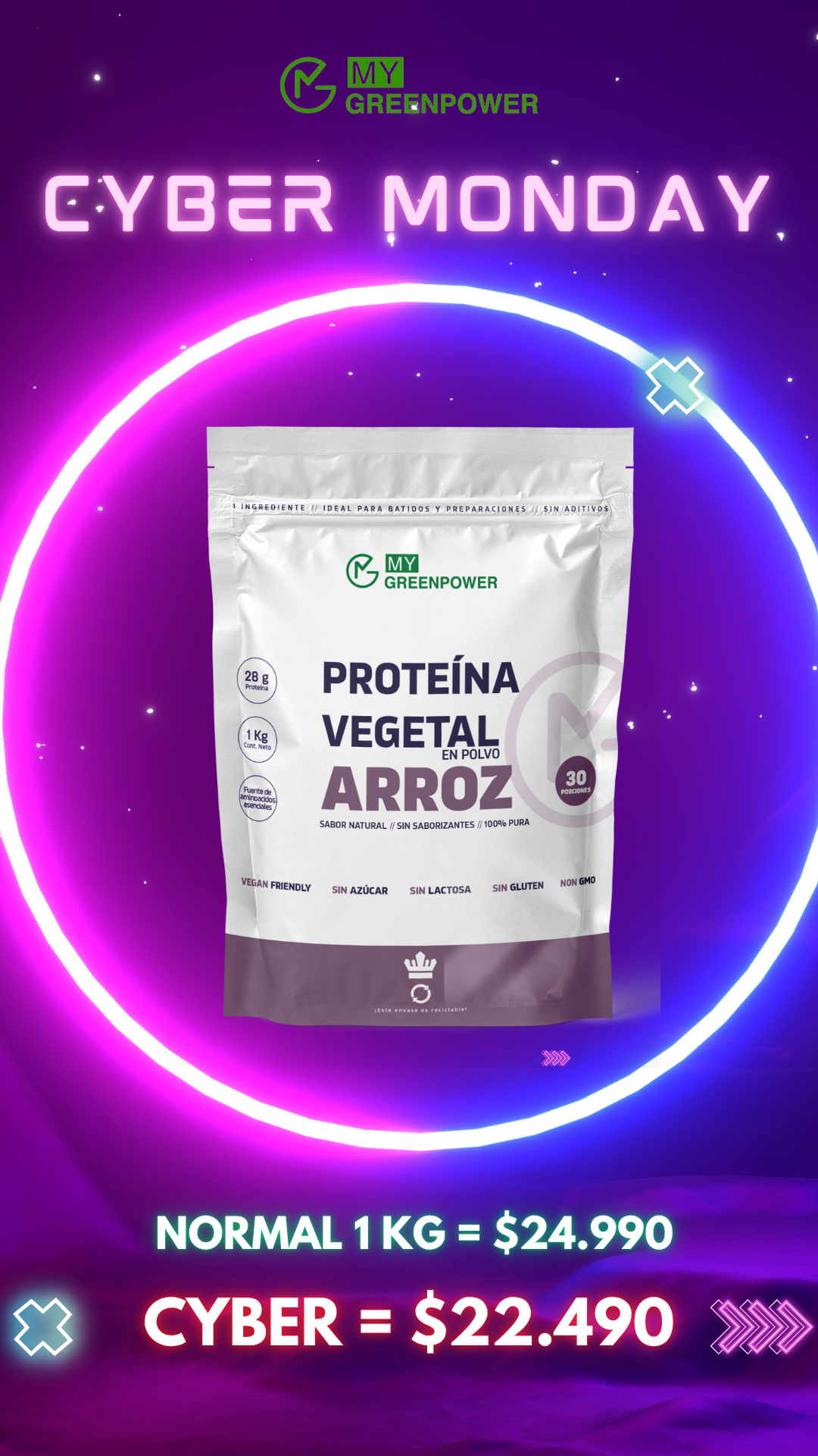 CYBER Proteína Vegan de arroz