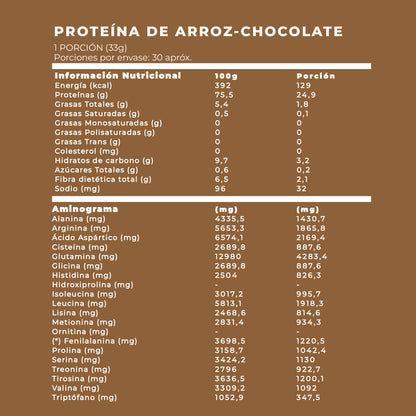 Proteína de Arroz Sabor Chocolate