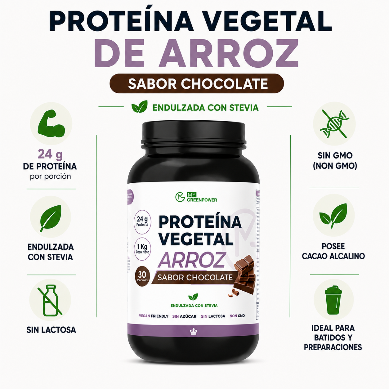 Proteína de Arroz Sabor Chocolate