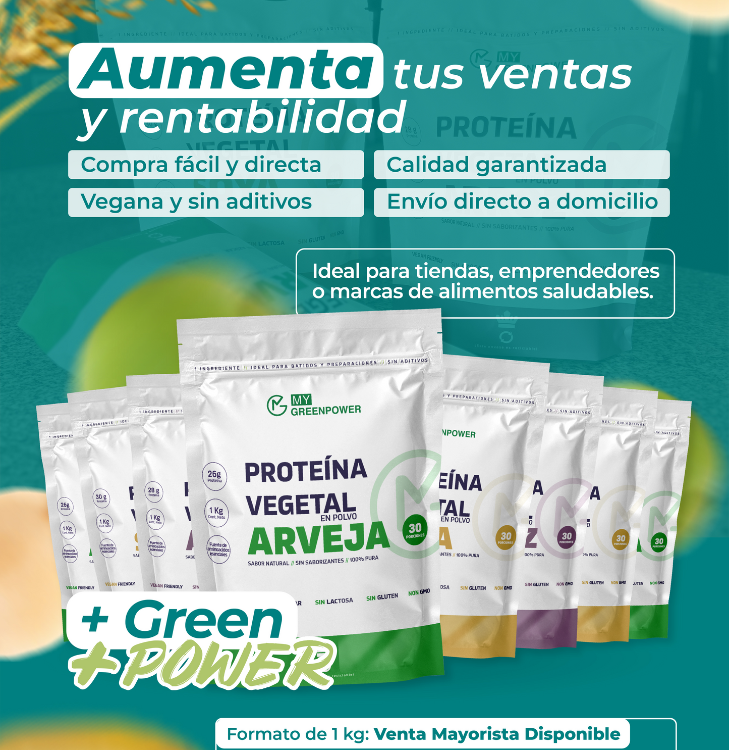 Proteína 1 kg – Formato Mayorista (mín. 14 unid.)